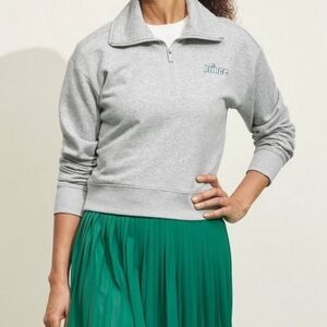 Prince Pickleball Women's Cropped 1/4 Zip Pullover Sweatshirt Grey Size L NWT